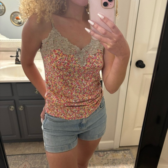 Pink patterned cami top - Picture 4 of 4
